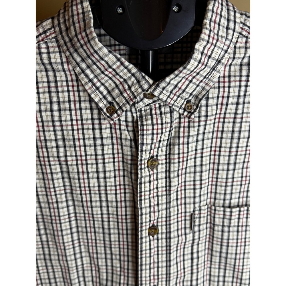 Carhartt Mens Plaid Short Sleeve Button Down Shirt Relaxed Fit Large Tall LT